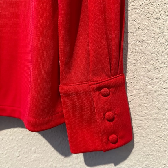 Beautiful red Ann Taylor blouse, size small. Cute buttons on bottom of sleeves. - Picture 3 of 5